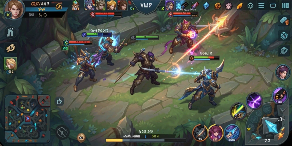 Screenshot gameplay 6SVIP menampilkan aksi seru dalam pertempuran MOBA.