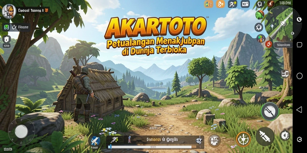 Screenshot menampilkan gameplay Open World di AKARTOTO.