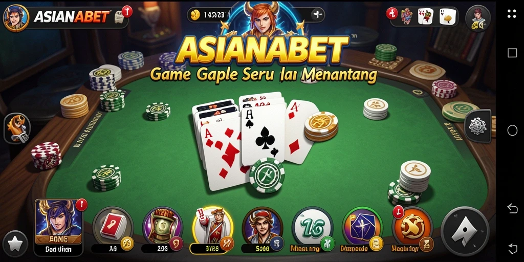 Tampilan gameplay ASIANABET yang menarik dengan elemen Gaple.