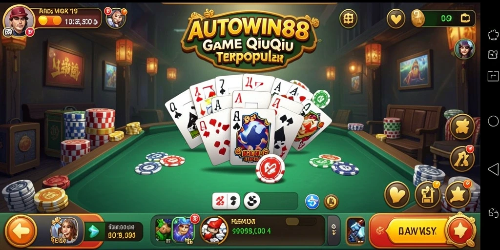 Tangkapan layar gameplay QiuQiu yang seru di AUTOWIN88.