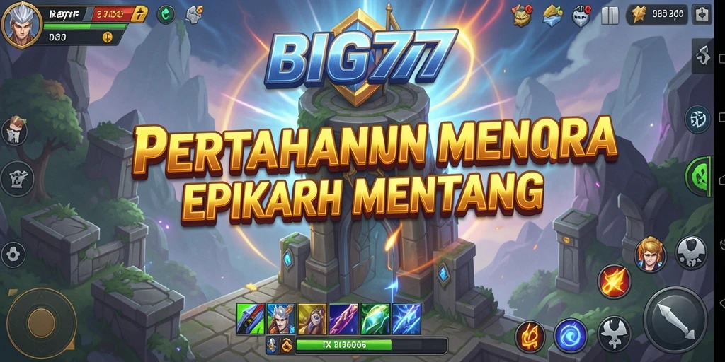 Tampilan mendebarkan dalam gameplay Tower Defense BIG77.