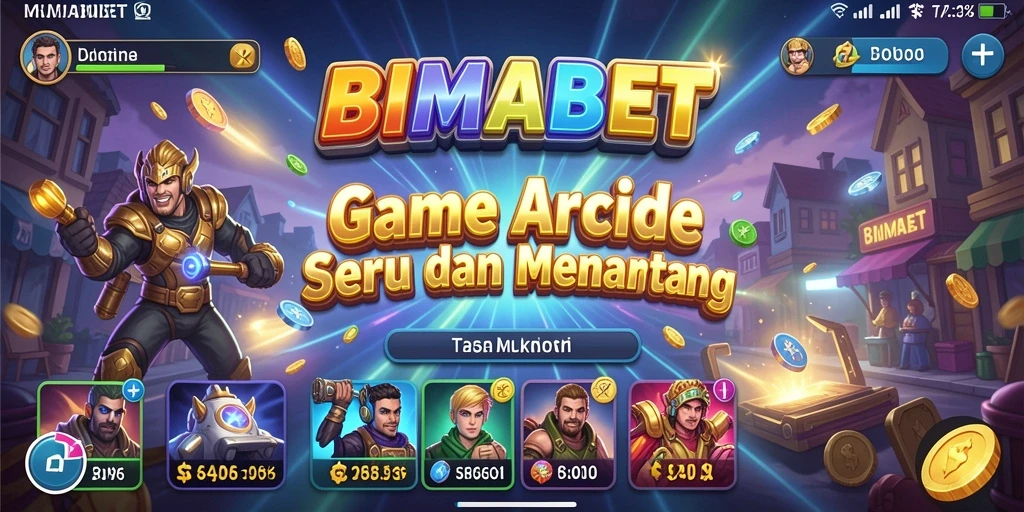Screenshot gameplay BIMABET menampilkan aksi seru dalam level Arcade.