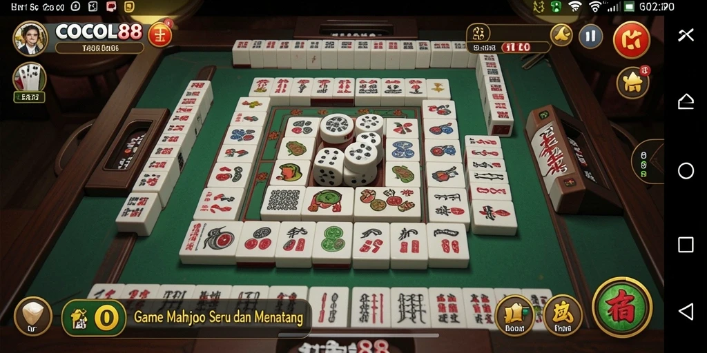 Menampilkan gameplay seru COCOL88 dengan tampilan ubin Mahjong.