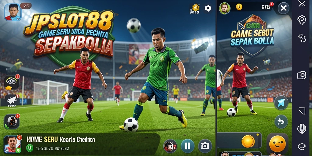 Tampilan gameplay JPSLOT88 yang mendebarkan dan penuh aksi sepak bola.