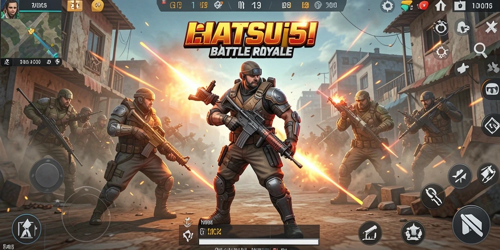 Tampilan gameplay seru dalam arena Battle Royale KATSU5.