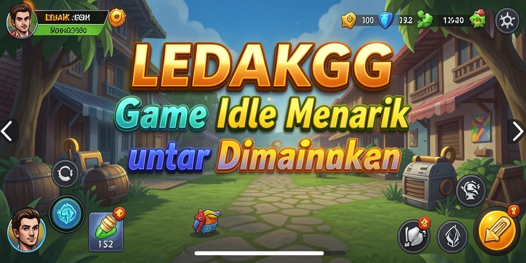 Tampilan gameplay <strong>LEDAKGG</strong> menunjukkan strategi dan kemajuan karakter dengan visual yang menarik.