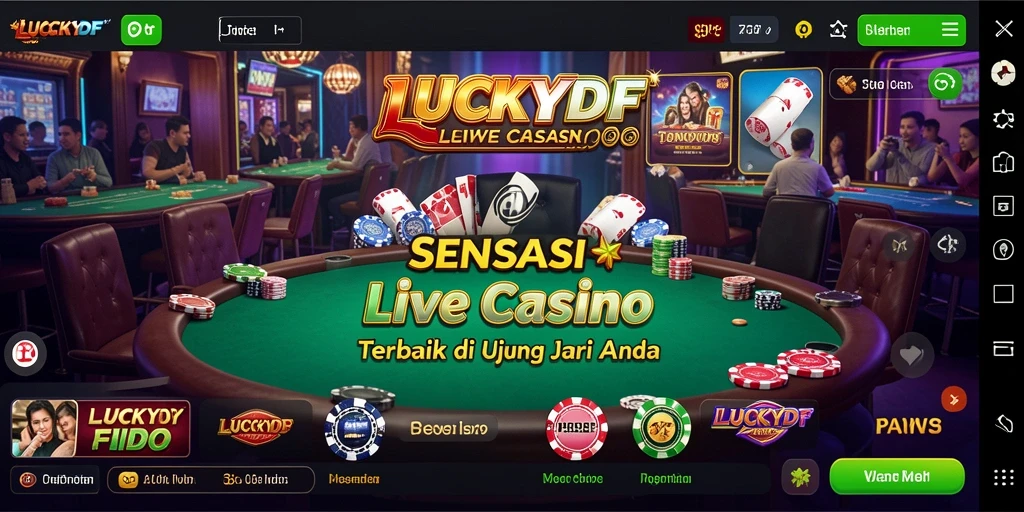 Tampilan gameplay menarik dari LUCKYDF dalam sesi Live Casino.