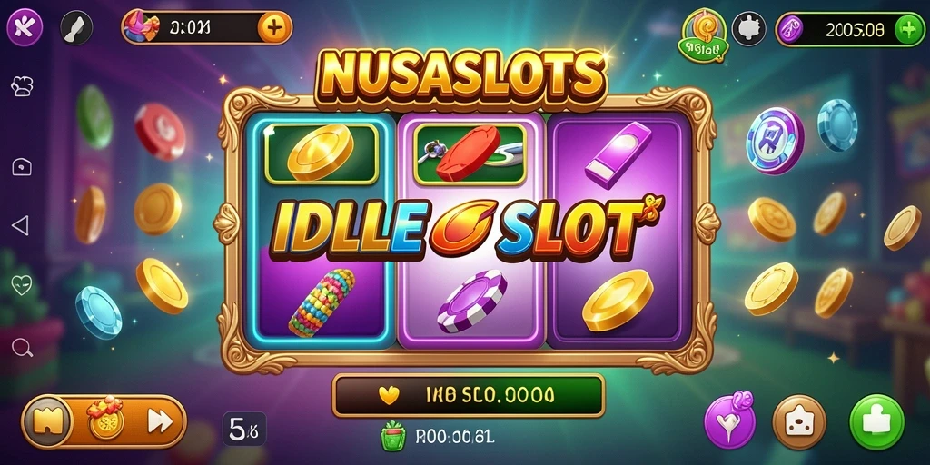 Tampilan gameplay menarik NUSASLOTS dengan elemen Idle yang santai.