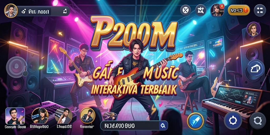 Tampilan interaktif gameplay P200M yang memukau dan penuh warna.