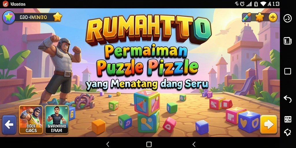 Tampilan gameplay RUMAHTOTO yang penuh warna dan menarik.