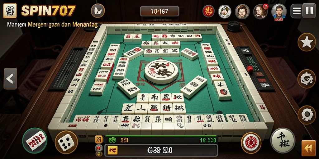 Tampilan gameplay Mahjong yang menarik di SPIN707.