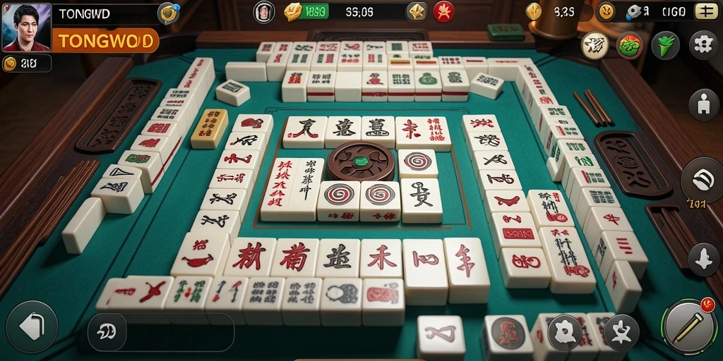 Screenshot gameplay TONGWD menunjukkan keseruan bermain Mahjong.