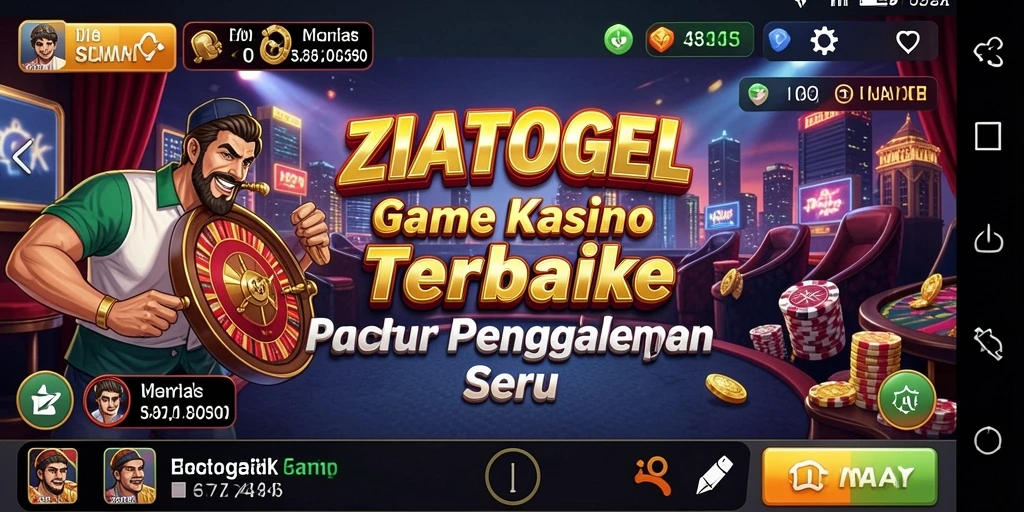 Screenshot gameplay ZIATOGEL menampilkan suasana Kasino yang hidup.